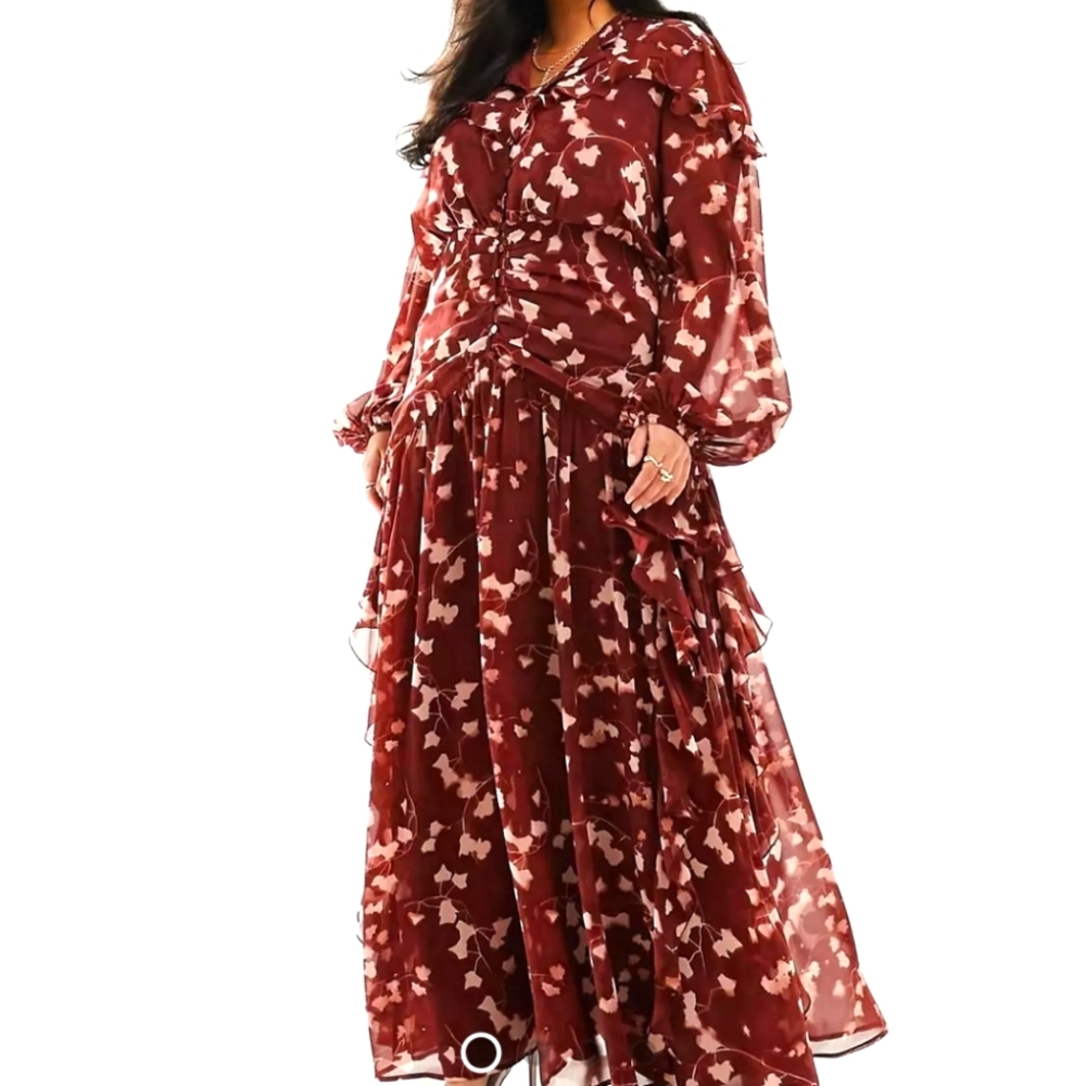 ASOS DESIGN Curve ruched bodice dress